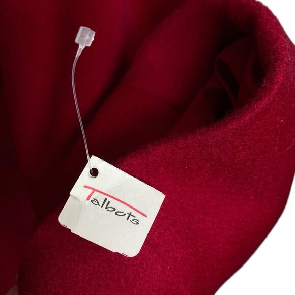 Vtg Talbots Overcoat Womens 20 Red Wool Long Coat Double Breasted USA 80s NWT - Picture 11 of 16